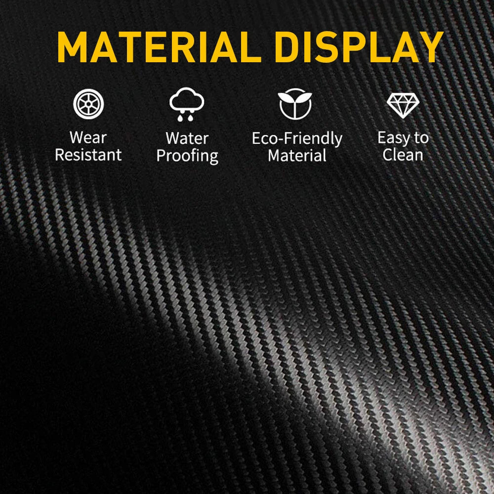 Car Rear Boot Bumper Protector Plate Trim Strip Cover Guard Carbon Fibre