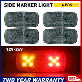 4x AMBER RED LED CLEARANCE LIGHTS SIDE MARKER LAMP TRAILER TRUCK UTE 12V IP67 AU