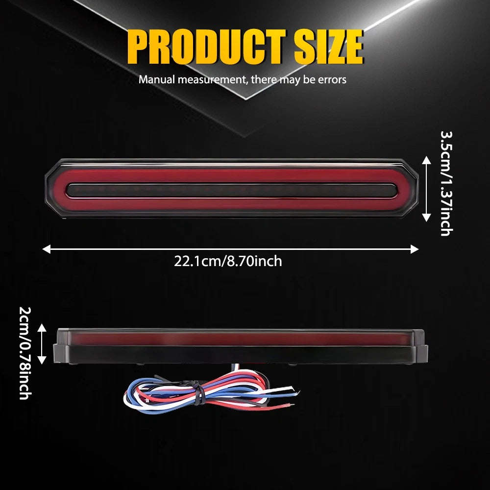 2-8x Slim 87 LED Tail Lights Stop Brake Indicator Reverse Strip Flowing NEWA