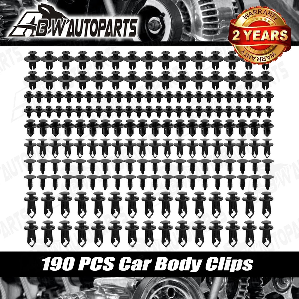 190 PCS Car Body Trim Retainer Clips Bumper Auto Panel Push Plastic Fastener Kit