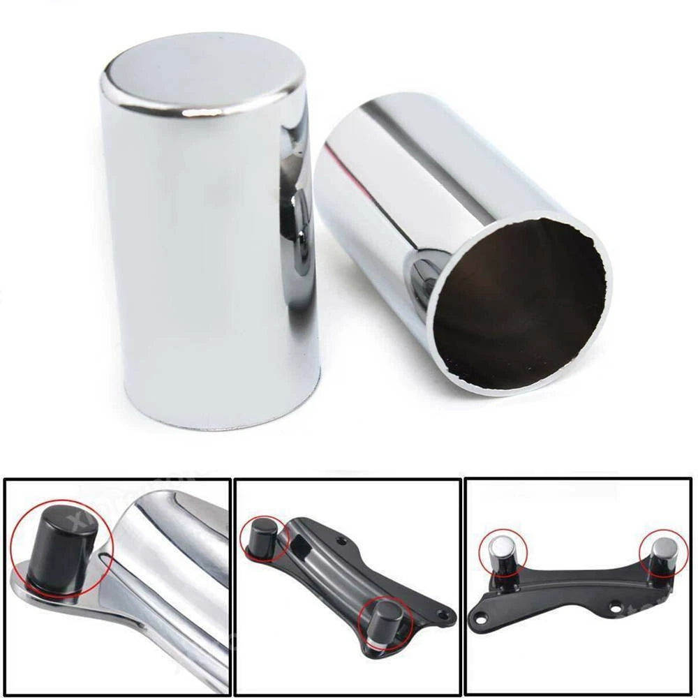 4X Chrome Docking Hardware Point Cover Fit For Harley Road King Softail Dyna ST