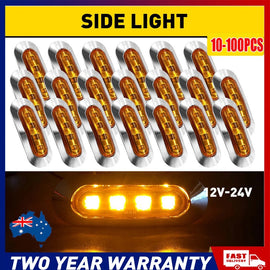 10-100X LED Clearance Lights Side Marker 4smd Amber Indicators Trailer RV NEWA