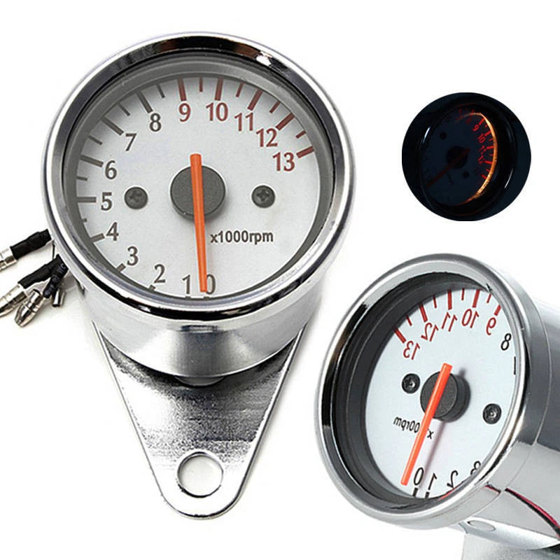 12V Motorcycle LED Speedometer Meter Tachometer Odometer Tach Gauge 0-13000 RPM
