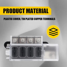 Load image into Gallery viewer, 4 Gang Fuse Box Positive Block 12v 24v Terminal Holder Circuit Fit ATO ATC Fuses
