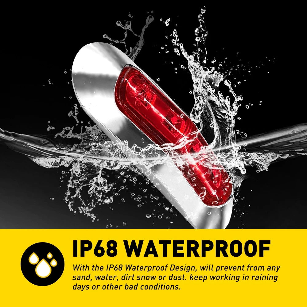 10x Red LED Clearance Lights Side Marker Lamp Trailer Truck Caravan Lorry IP67