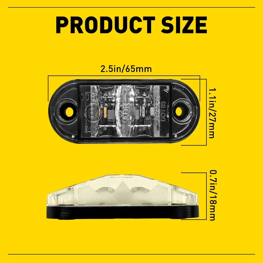 10-100X LED Clearance Side Marker Light Amber Red Lamp Trailer Lorry Caravan A2