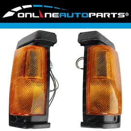LH+RH Corner Indicator Amber Blinker Lamps for Nissan Navara D21 Ute 1986-1989