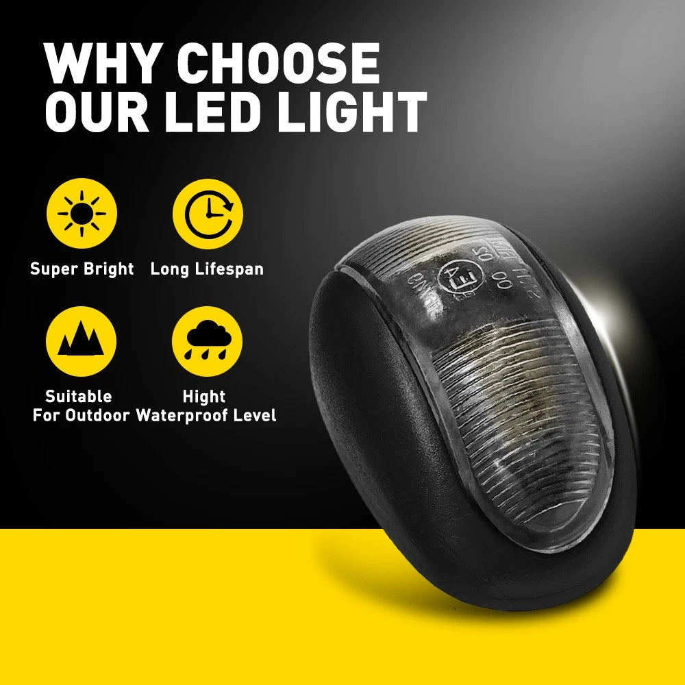 10x LED CLEARANCE LIGHT SIDE MARKER LAMP RED AMBER TRAILER TRUCK CARAVAN VOLT