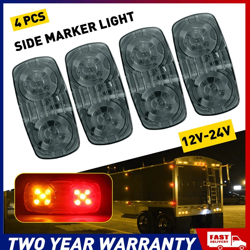 LED CLEARANCE LIGHTS SIDE MARKER LAMP RED AMBER TRAILER TRUCK CARAVAN 12 VOLT