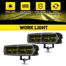 Load image into Gallery viewer, 2x 6inch Amber LED Light Bar Combo Spot Flood Fog Yellow Offroad Driving Work