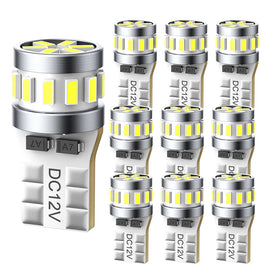 AUXITO 10x T10 18-LED White Car Interior Light Parker Bulb Wedge Globe 6500K