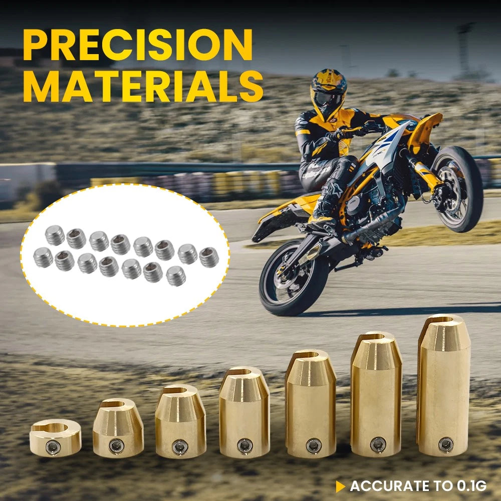 Universal Packed 14 Brass Motorcycle Wheel Spoke Balance Weights Set Refill Kit.