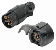 7 Pin Large Round Trailer Plug & Socket Set, Plastic, ADR Approved