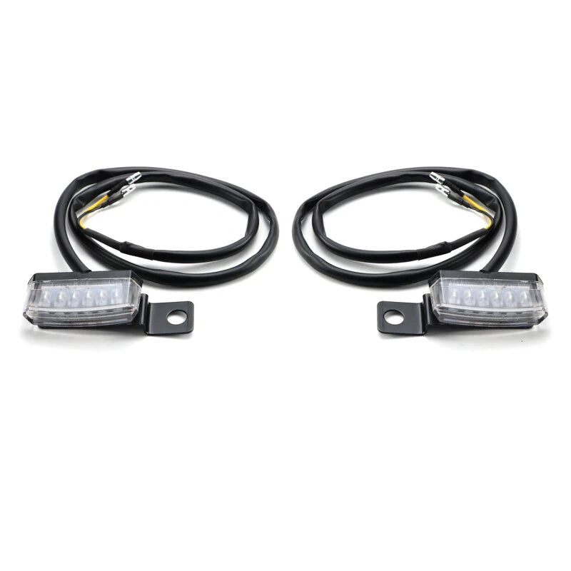 2X 6LED Mini Motorcycle Front Turn Signal Indicator Amber Light For Harley ST