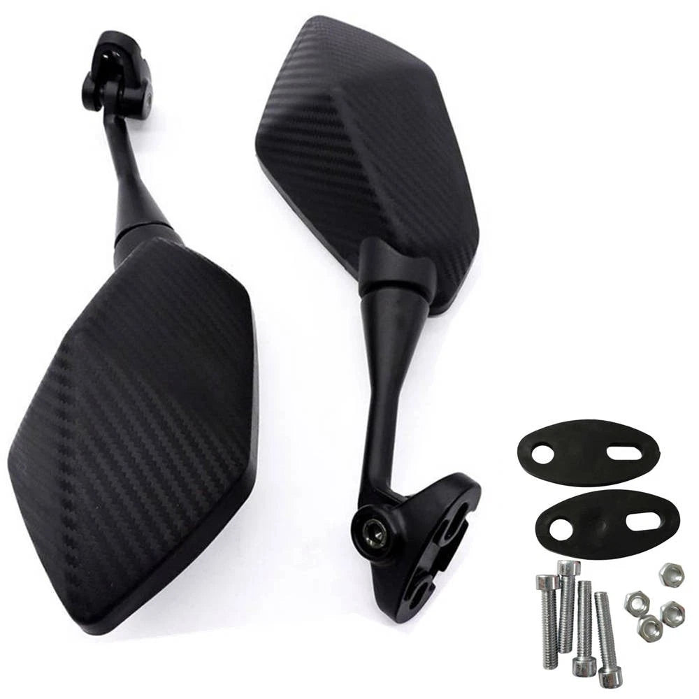 2x Carbon Black Side Rearview Mirrors For Honda CBR1000RR 2004-07 CBR600RR 03-19