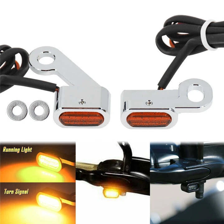 Chrome LED Turn Signal Indicator Running Light For Harley Sportster XL 883 1200