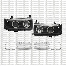 Load image into Gallery viewer, BLACK Angel Eye Projector HeadLights LED For Toyota Landcruiser 80 Series 90-98