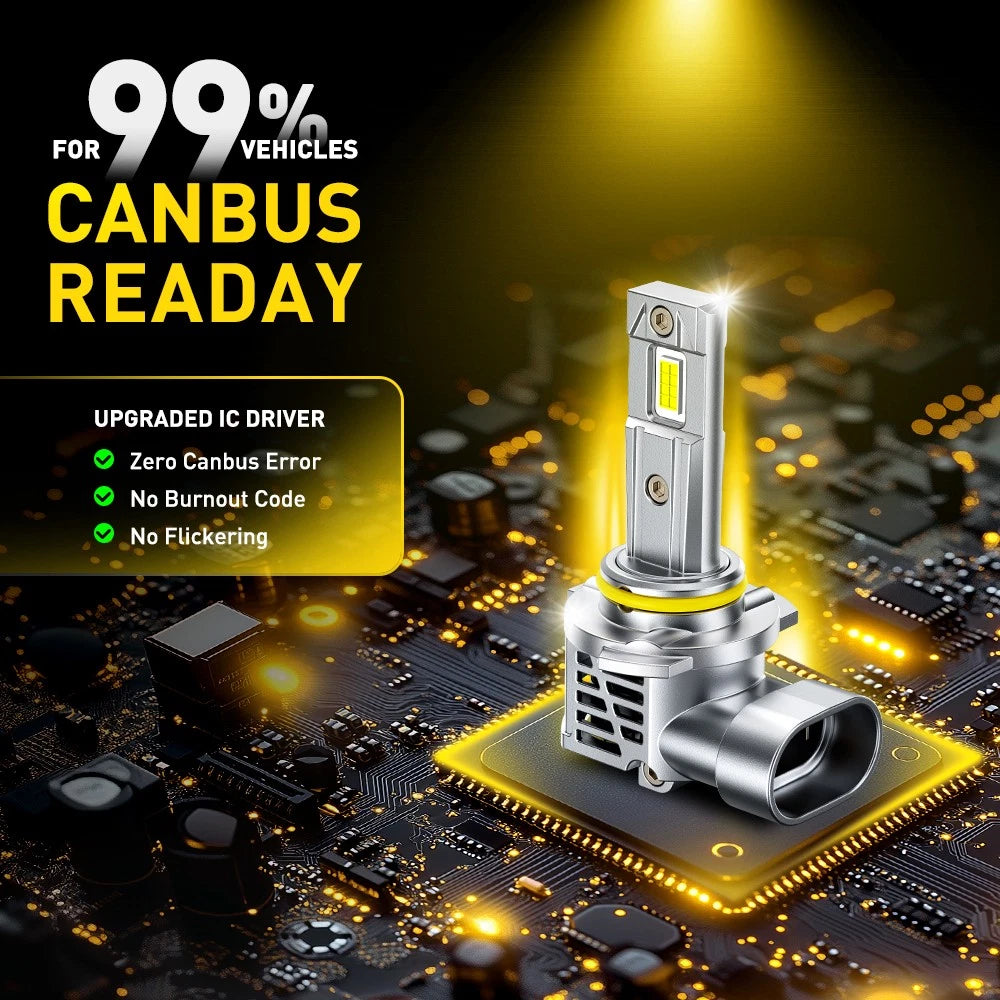 4/8x HB3 9005 LED Bulbs Hi/Lo 80W 28000LM w/Decoder No Error Canbus Error Free.