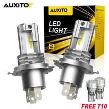 Load image into Gallery viewer, AUXITO Pair H4 Headlight Globe Light LED 6500K Bulbs Kit White High Low Beam T10