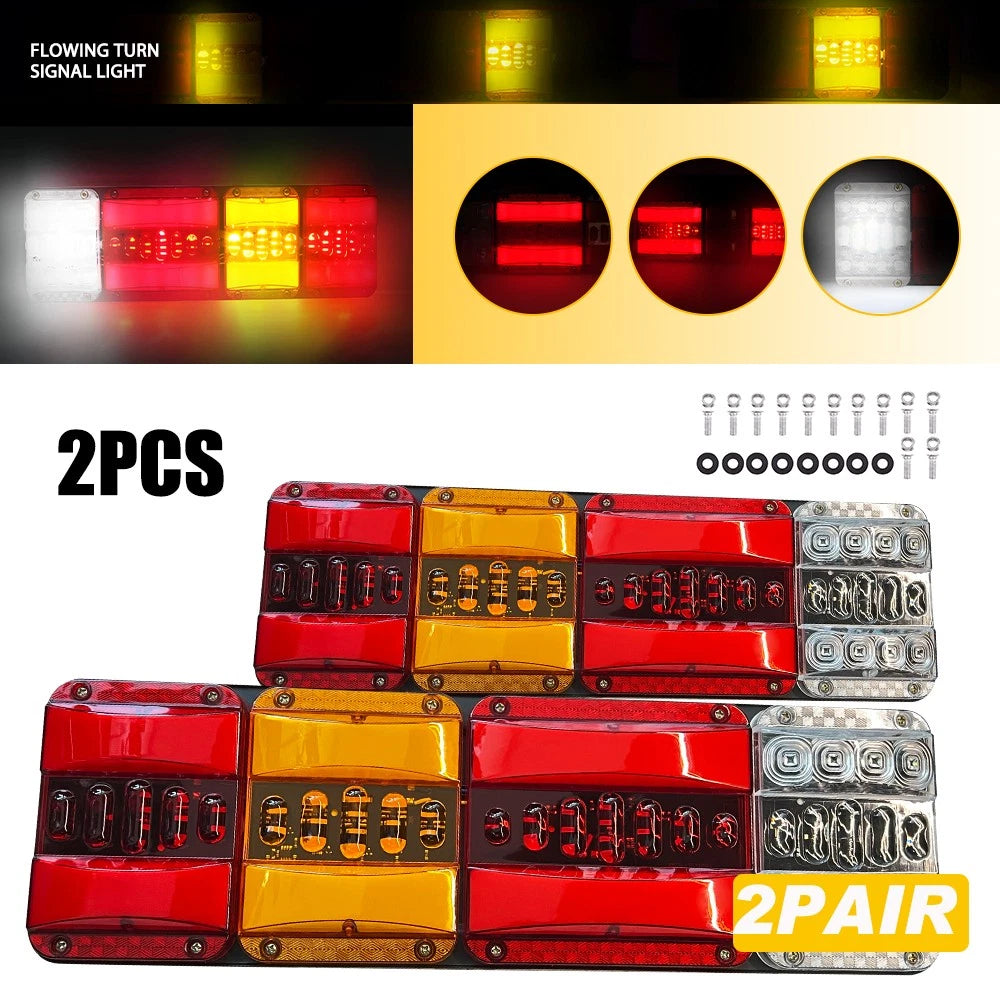 4X 122 LED Tail Lights Stop Indicator Reverse 12V Ute Trailer Caravan Truck Boat