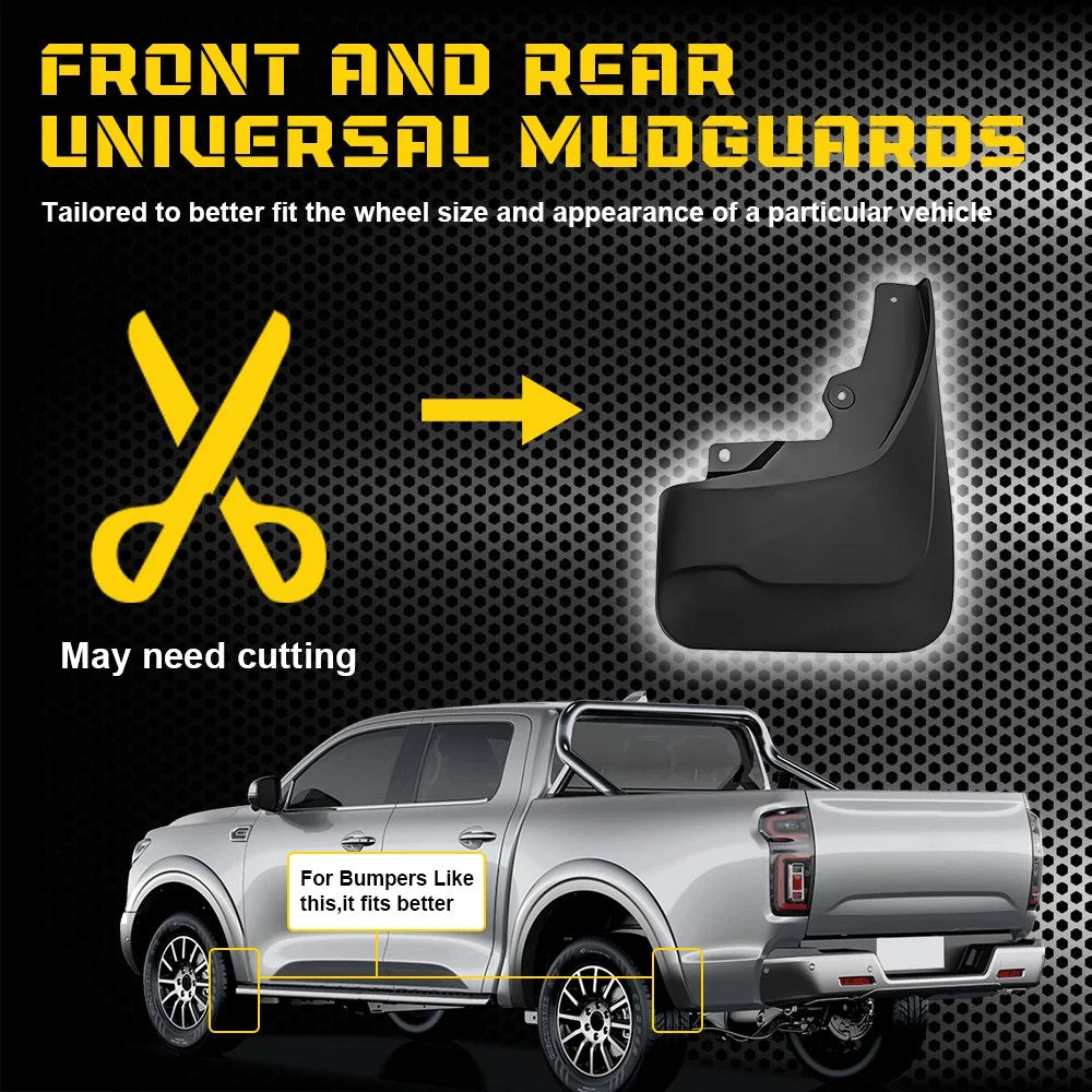 4x Splash Guards For Great Wall Cannon GWM Poer Ute 2020 2021 2022 Mud Flaps