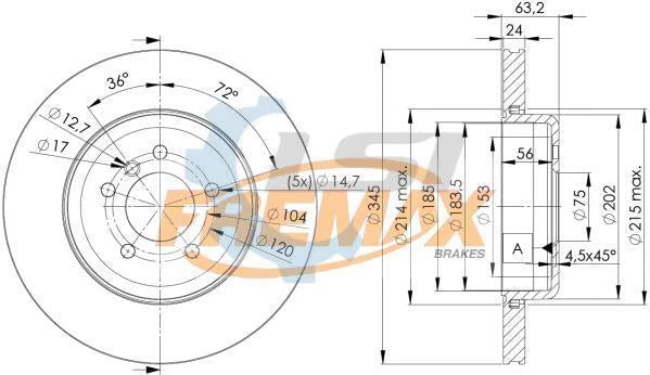 Fremax Rear Disc Rotors for BMW 540i 545i 550i E60 4.0 4.4 4.8 02-10