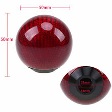 Load image into Gallery viewer, Red Carbon Fiber Gear Shift Knob Round Ball Shape Universal for Manual Cars ST