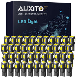 AUXITO 40x T10 W5W 6500K Super White Globe Front Park Head Light Bulb Wedge