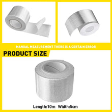 Load image into Gallery viewer, Silver Foil Heat Insulating Tape Hose Reflective Shield Adhesive 50mm X 10m
