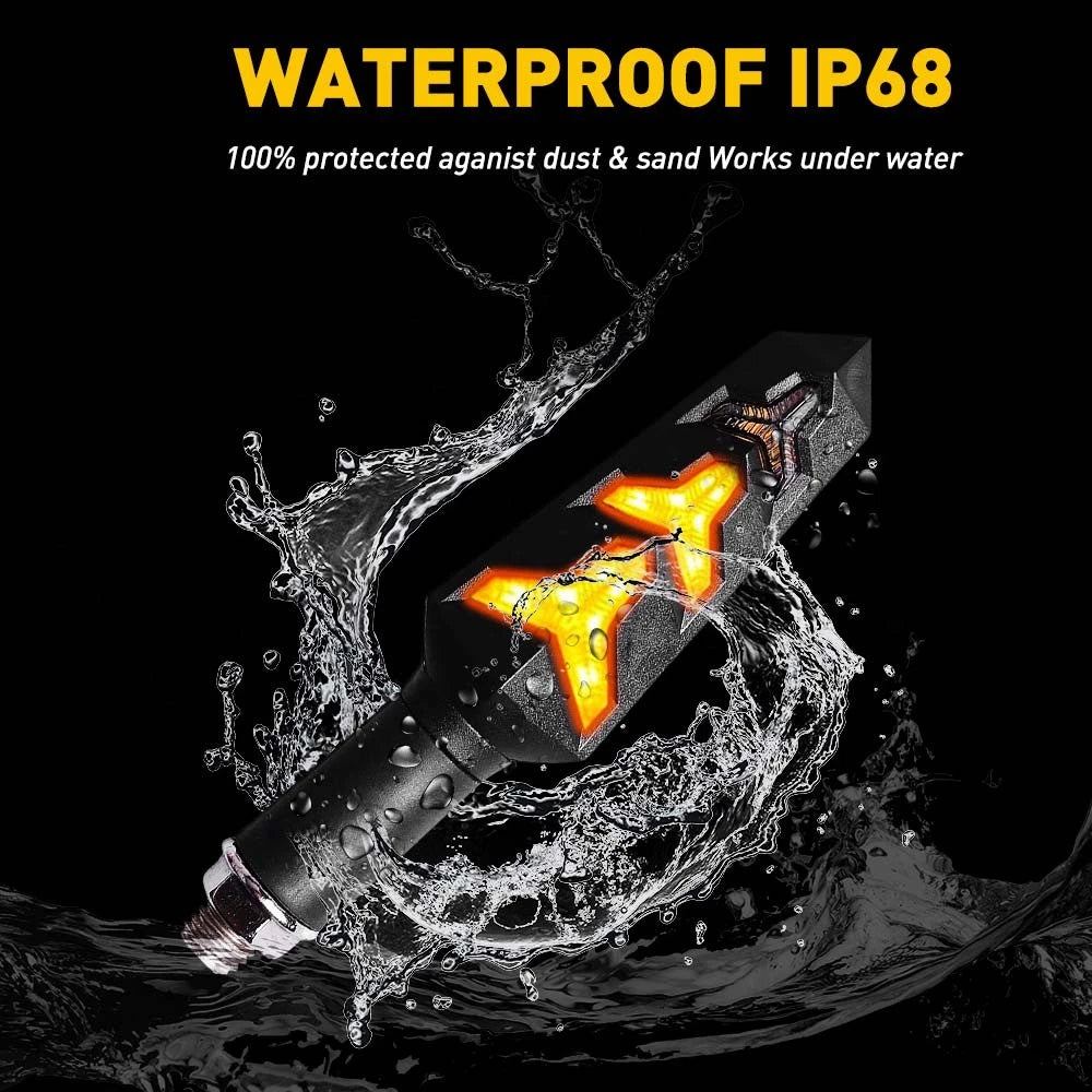 2X 12V Motorcycle Turn Signal Light Tail Indicator LED Water Motorbike Light