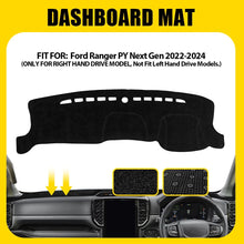 Load image into Gallery viewer, BLACK DASH MAT for FORD RANGER NEXT GEN RAPTOR 2022-24 DMR1652 Dashboard Cover A