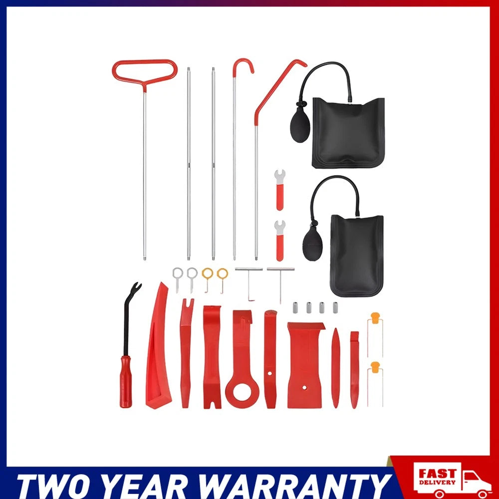 31X Car Door Opening Unlock Roadside Emergency Kit Tool Air Wedge w/Pump Bag