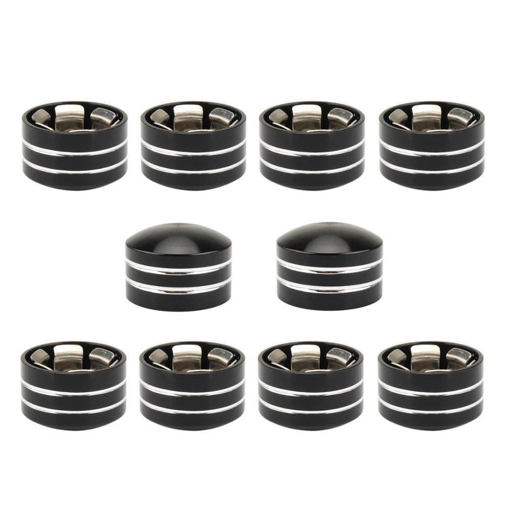 10PCS CNC Inner 13mm Schrauben Motor Bolt Topper Caps Cover For Harley Black ST