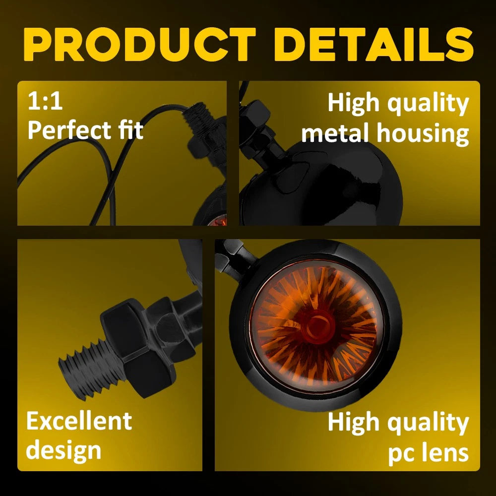 8X Motorcycle Indicators Mini LED Turn Signal Lights Blinkers Universal Lamp