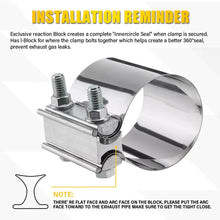 Load image into Gallery viewer, 2X 2.5in Butt Joint Exhaust Clamps Exhaust Pipe Muffler Clamp Band T304 Car