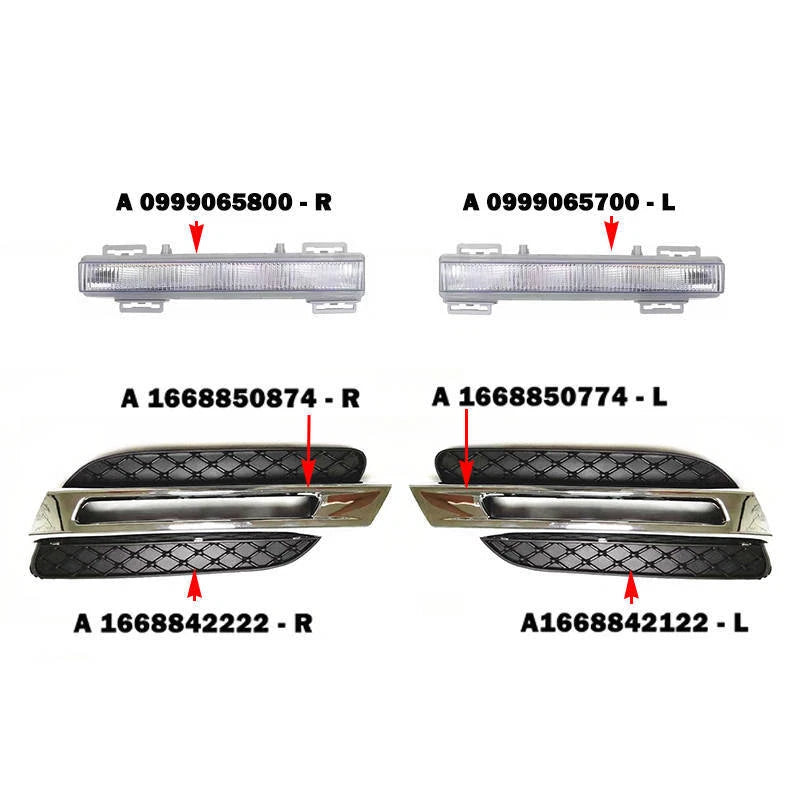 2x LED Daytime Running Light DRL Drive Fog LampFor Benz W166 ML350 ML500 12-15 C