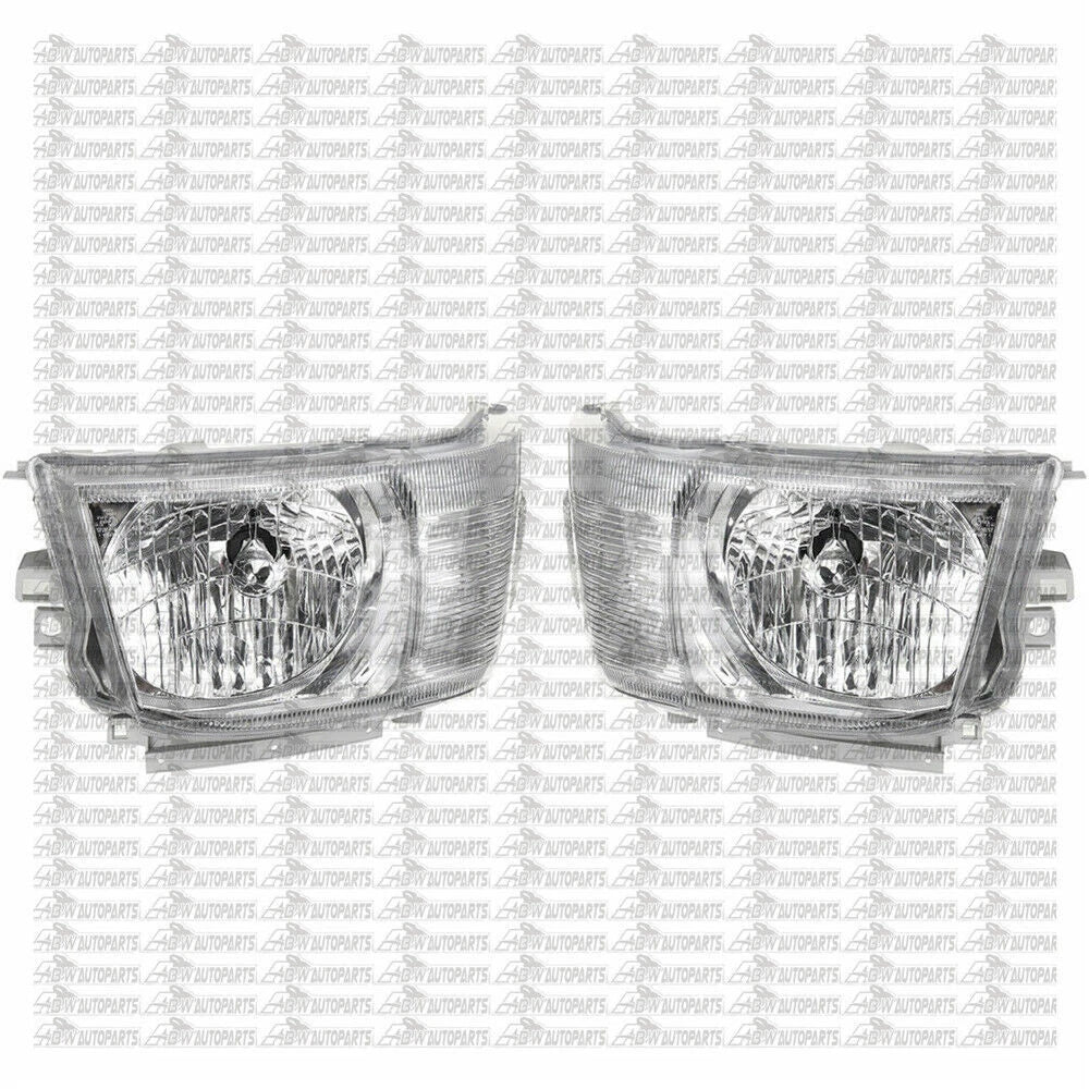 Pair of Head Light Lamp Chrome For Toyota Hiace TRH KDH Van Bus 2005~2010 LH+RH