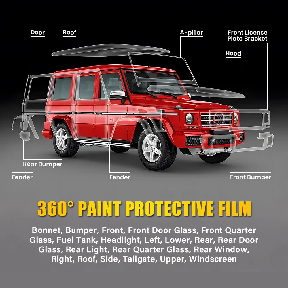 Car Paint Protection Film Clear PVC Anti Scratch Wrap Guard Roll Transparent 2M