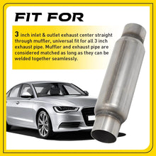 Load image into Gallery viewer, 3 inch Exhaust Hotdog Resonator Muffler Glass Pack Stainless Steel 12" Long