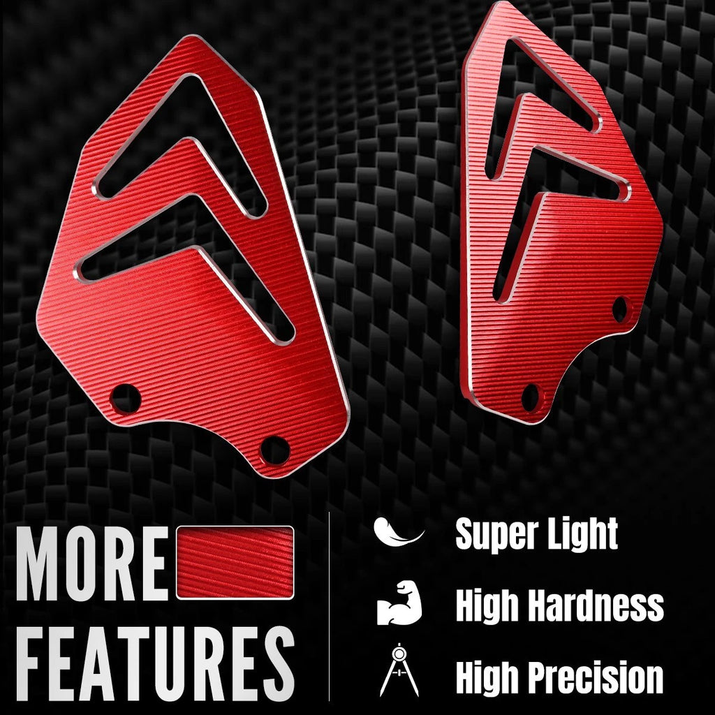 2X Red CNC Billet Passenger Heel Guards Matt For Ducati DesertX 2022+ Anodized S