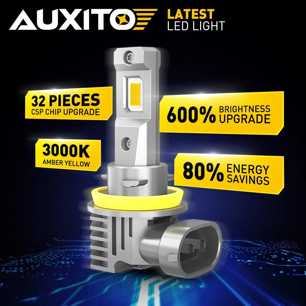 AUXITO H8 H9 H11 LED Fog Globes Headlight Bulb Kit H/Low Beam 24000LM Bright AU