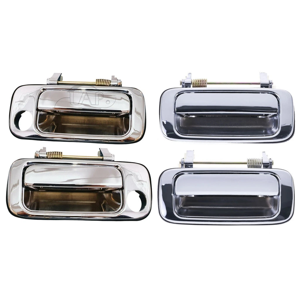 4pc Front Rear Left & Right Outer Door Handle Chrome For Toyota Landcruiser J80