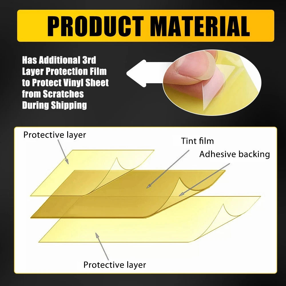 Yellow Smoke Gold Tint Film Headlights Tail Fog lights Car Vinyl Wrap 30cm x 3M