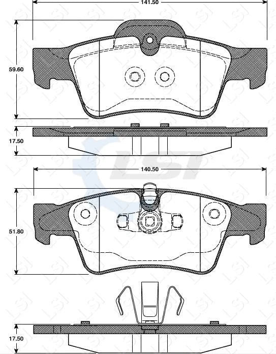 Rear Brake Pads and SOLID Disc Rotors + Sensors for MB ML320 ML350 W164 05-11