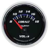 AutoMeter Cobalt 2-1/16" Voltmeter Gauge 8–18V Short Sweep AU6192