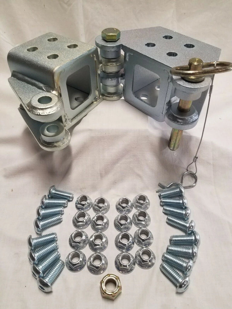 Heavy Duty Fold Away Hinge Kit Zinc Plated Fits 3x3 trailer tongue