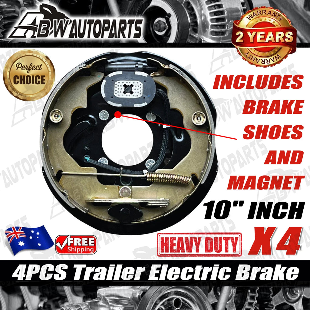 4-Piece 10" Trailer Caravan Electric Brake Backing Plates & Park Brake Lever Au