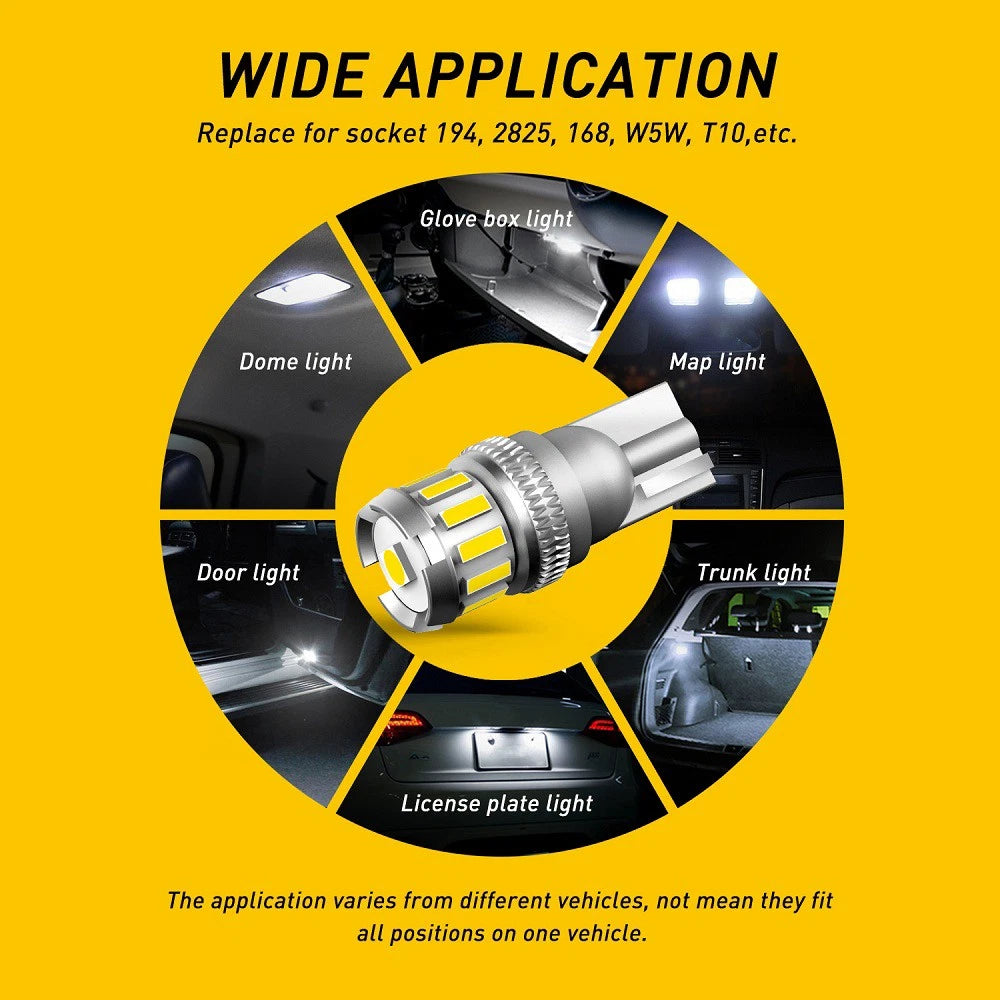 2x T10 LED AUXITO "NEW" Interior, light, parker Number Plate Light Globe Canbus