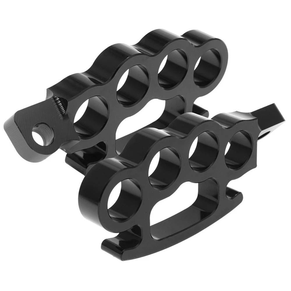 Black Control Foot Pegs Footpegs For Harley Sportster Softail Road King Dyna ST