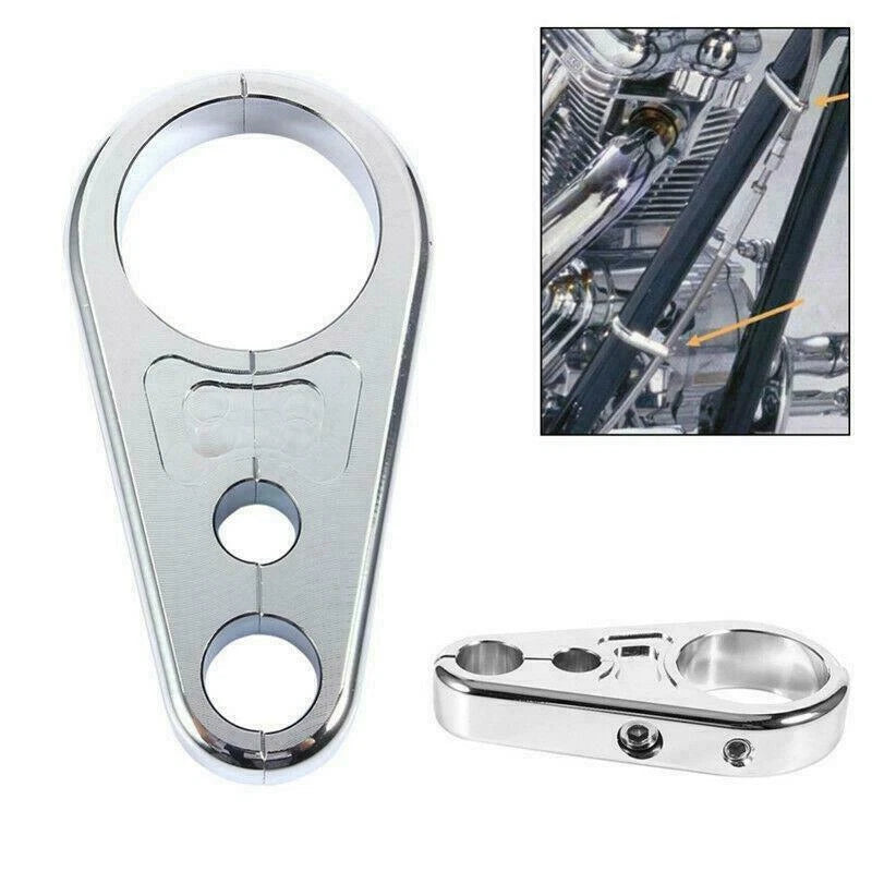 1" 25mm Chrome Motorcycle Handlebar Clutch Brake Cable Clamp Holder for Harley S
